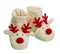 Cream Reindeer Bootie - 12 Months