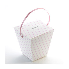 Unbranded Cream With Pink 2 Chocolate Dotty Box