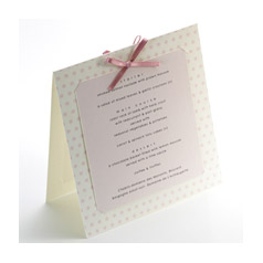 Sweet menu card tells your guests what delicious food they can enjoy.