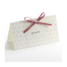 Unbranded Cream With Pink Spots - Tented Place Card