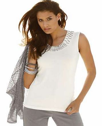 Unbranded Creation L Embellished Neckline Top