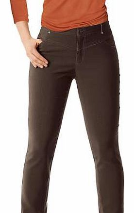 Fashionable, narrow cut trousers with a wide yoke, zip fastening and top button, belt loops, and two front and back pockets. Creation L Trouser Features: Belt not included Washable 75% Polyester, 20% Viscose, 5% Elastane Ankle width approx. 36 cm (14
