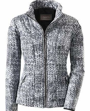 Padded winter jacket in a trendy knit design. Featuring subtle all over quilting, with a waist enhancing cut to create a figure defining shape. Creation L Jacket Features: Flattering and Casual fit Washable 100% Polyester Length approx. 72 cm (28� in