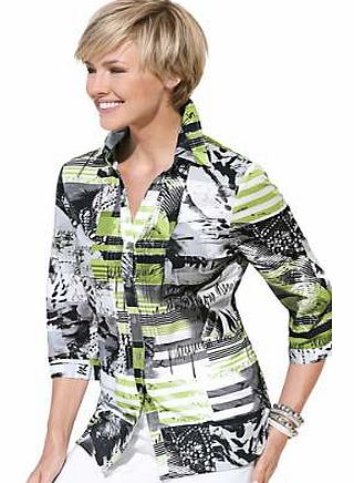 Trendy printed shirt in a fashionable longer length - to really flatter your figure. Featuring a button placket and three-quarter length sleeves. Creation L Blouse Features: Casual fit 100% Cotton Length approx. 68 cm (26� ins) (size 16)