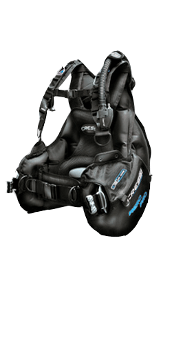 Cressi Aero Pro BCD, Bag expansion: mixed front-back, Material: 500 Cordura for the outer, 420 denie