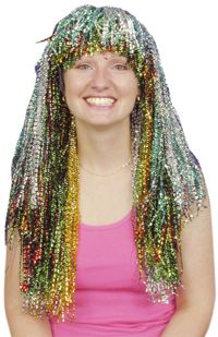 Unbranded Crinkle Tinsel Wig Multi