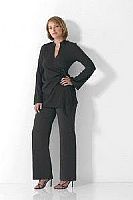 With front zip fastening. To fit inside leg: 31ins. Black