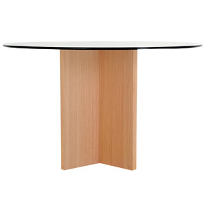 Criss Cross Dining Table- Round- Oak