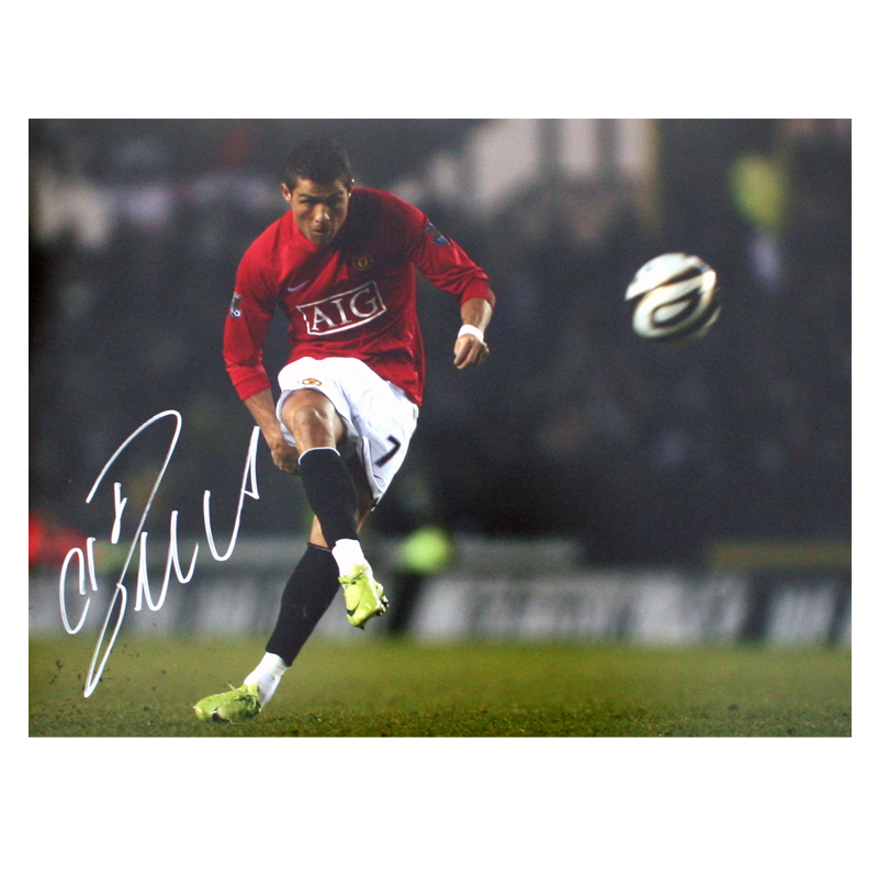 Unbranded Cristiano Ronaldo Signed Manchester United Photo - The Unstoppable Free Kick
