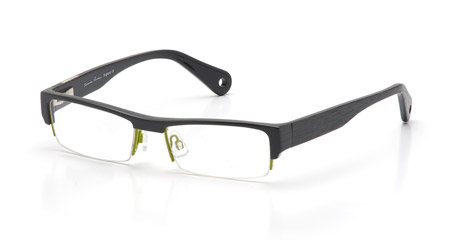 Simple, practical and useful semi-rimless spectacles by Vision by Conran. Bold black frame accentuat