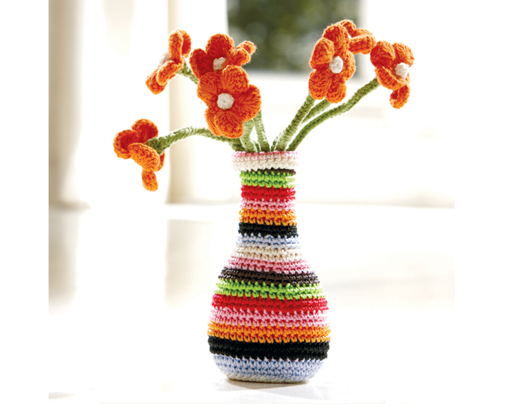Unbranded Crochet Vase and Flowers