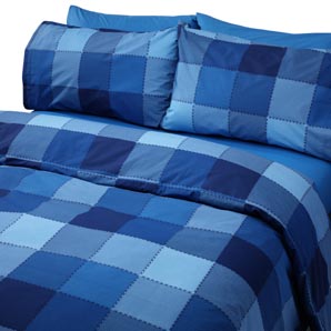 Cross Check Pillowcase- Square- Azure