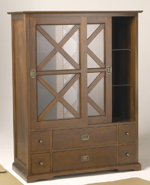 Unbranded Crosswell Walnut Display Cabinet
