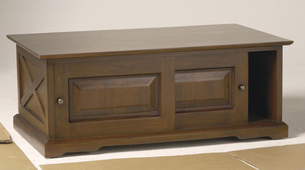 Unbranded Crosswell Walnut Sliding Door Coffee Table