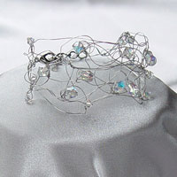 crystal bead and drop bracelet