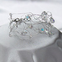 crystal bead and drop bracelet