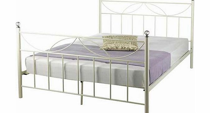 Unbranded Crystal Double Bed Frame - Ivory