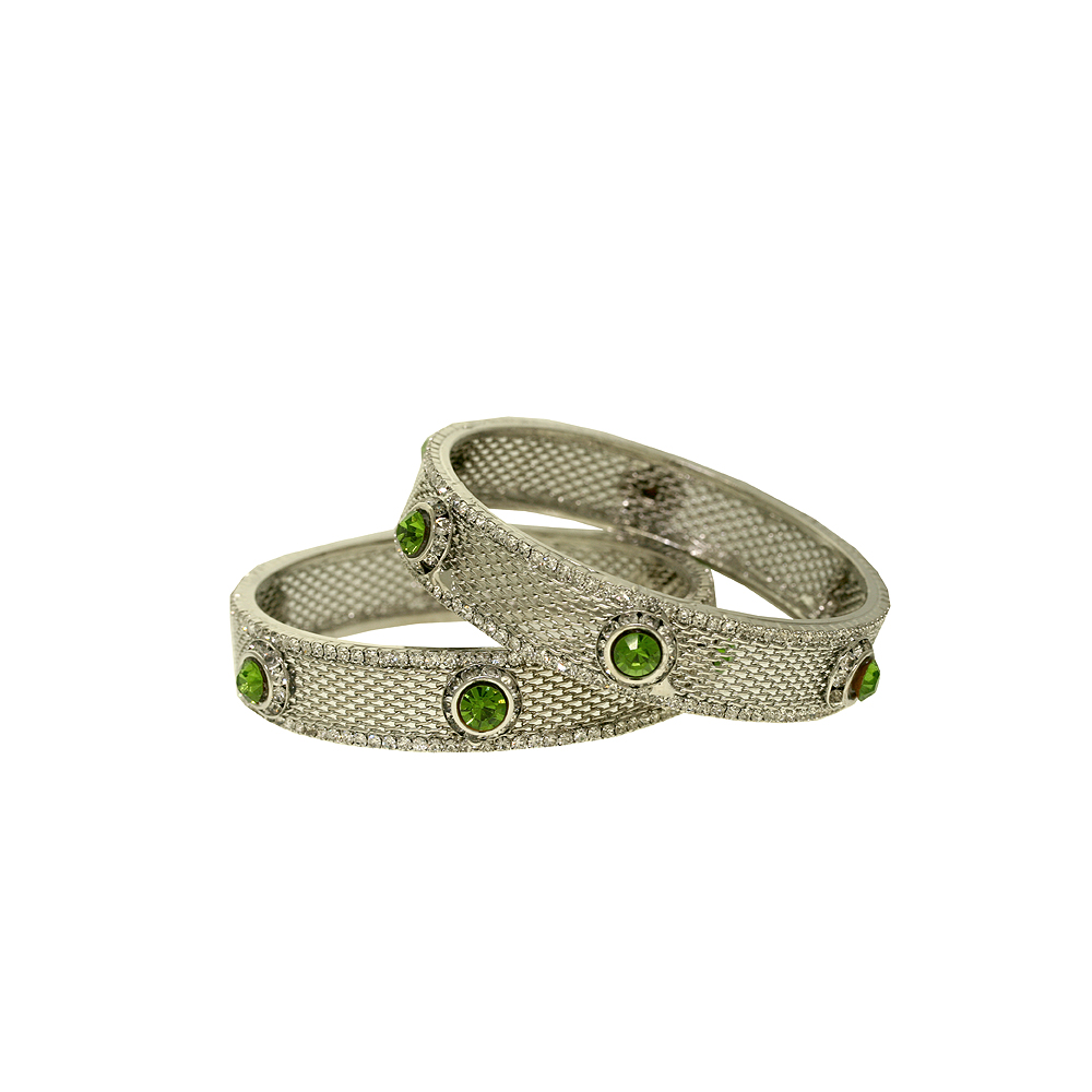 Unbranded Crystal Mesh Bangles - Green