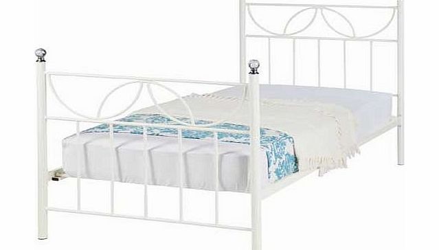 Unbranded Crystal Single Bed Frame - Ivory