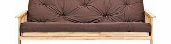 Unbranded Cuba Futon Sofa Bed with Mattress - Chocolate