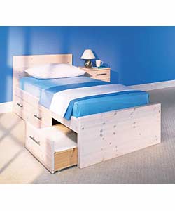 Cube; Single Bedstead with Drawers and Pillow Top Mattress