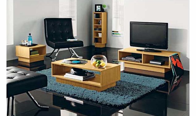 This trendy square design is finished in beech effect and looks clean and contemporary in your home. An ideal way to keep your home entertainment system organised. Part of the Cubes collection Collect in store today. Size H30. W90. D40cm. Weight 14kg