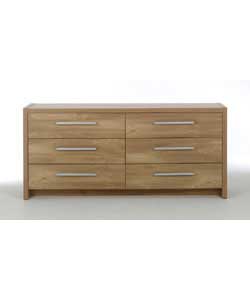 Cubic 6 Wide Drawer Chest - Oak