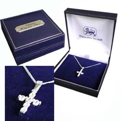 Unbranded Cubic Zirconia Cross with Personalised Box