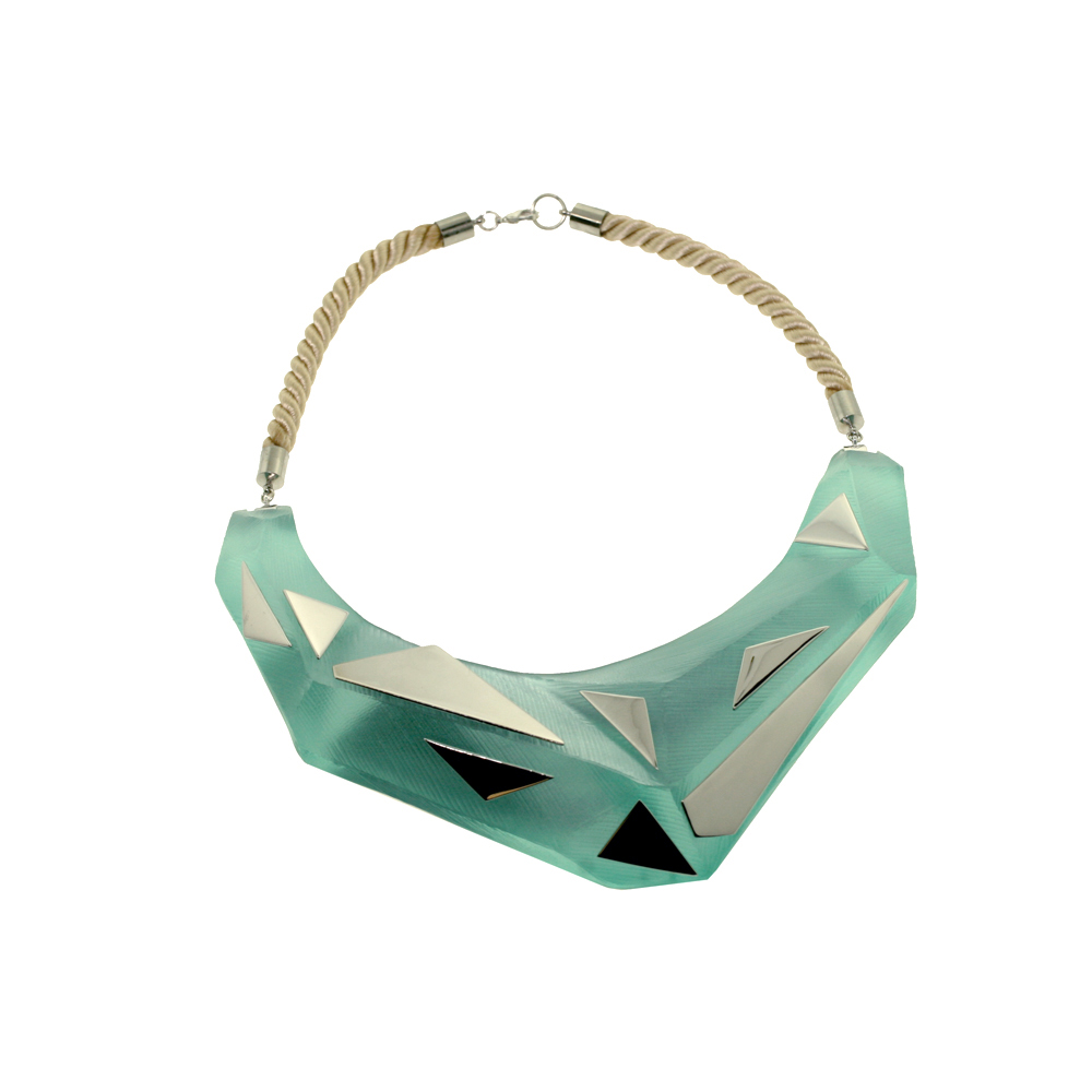 Unbranded Cubist Mirror Necklace - Mint