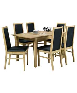 Unbranded Cucina Light Oak Dining Table and 6 Carolina
