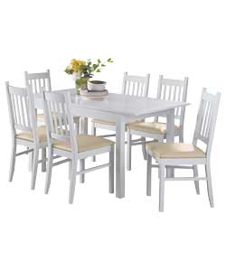 Unbranded Cucina Off-White Dining Table and 6 Chairs