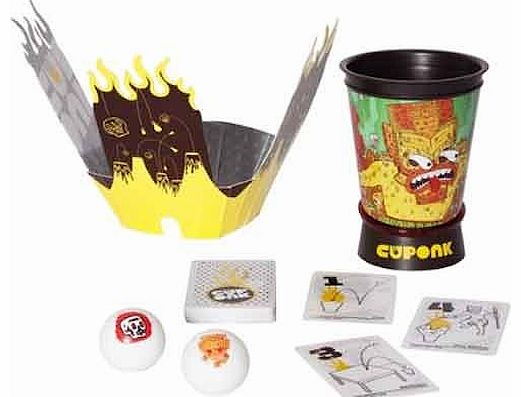 Boom, boom lets shake the room with the Cuponk! Boomshakalaka game. Cuponk! is one of those simple ideas with fantastic results. Simply toss the balls at the cup and if you make the shot youll be rewarded with flashing lights and rockin monster sound
