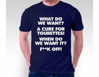 Unbranded Cure For Tourettes Navy T-Shirt Large ZT Xmas