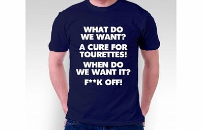 Unbranded Cure For Tourettes Navy T-Shirt Small ZT