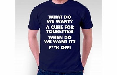 Unbranded Cure For Tourettes Navy T-Shirt X-Large ZT