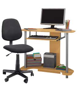 Unbranded Curved Corner Computer Desk- Beech