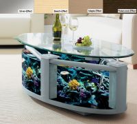 Stunning new, designer, glass top coffee table complete with external control switches. Comes