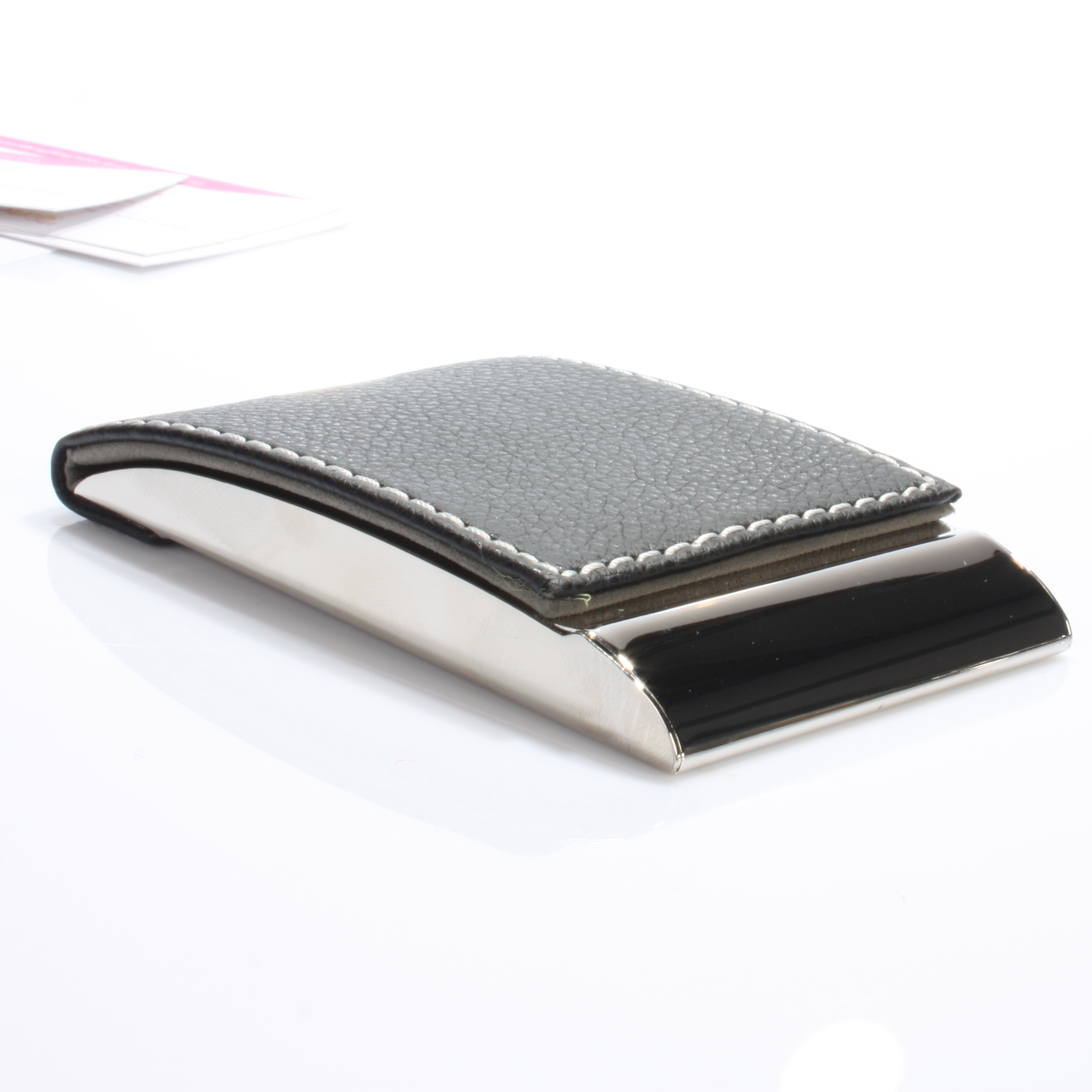 Unbranded Curved Leather Business Card Case