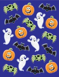 Unbranded Cute Glittered Halloween Stickers - 3 sheets