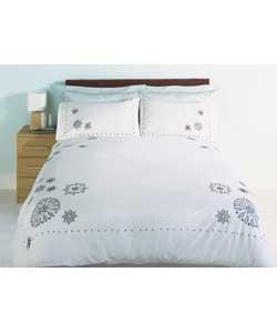 Cutwork King Size Duvet Cover Set - Duck Egg Blue