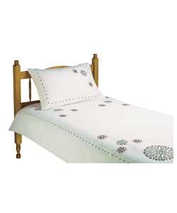 Cutwork Single Duvet Cover Set - Duck Egg Blue
