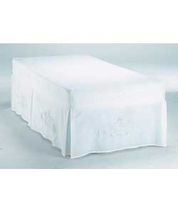 Cutwork Single Valance Sheet - White