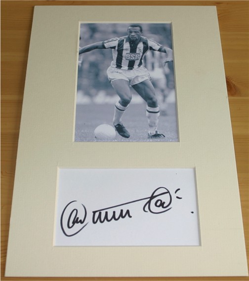 CYRILLE REGIS MOUNTED SIGNATURE - 12 x 8