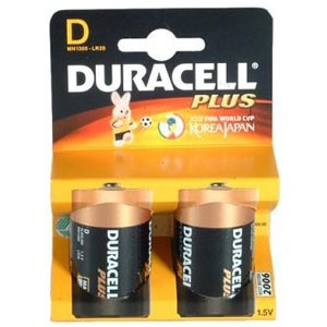 Unbranded D (LR20) Duracell Batteries 2 Pack