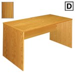 (D) Scandinavian Real Wood Veneer Standard Desk-Teak