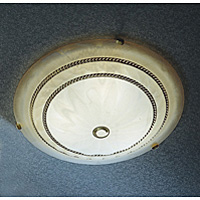 Unbranded DAARR526/162D - Small Brass and Glass Ceiling Flush Light