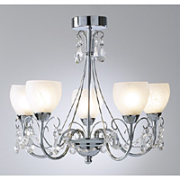 Unbranded DACRA0550 - 5 Light Chrome and Glass Bathroom Ceiling Light