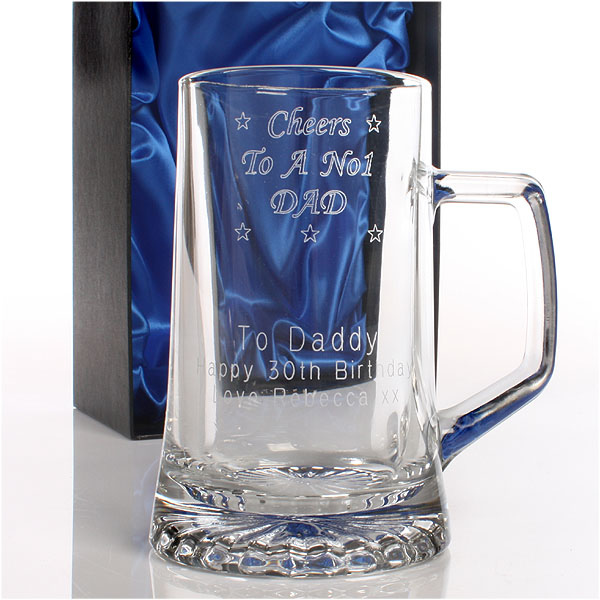 Unbranded Dads No. 1 Crystal Pint Tankard Standard Delivery