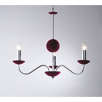 Unbranded DAHOB0358 - 3 Light Chrome and Burgundy Hanging Light