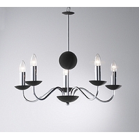 Unbranded DAHOB0522 - 5 Light Chrome and Black Hanging Light